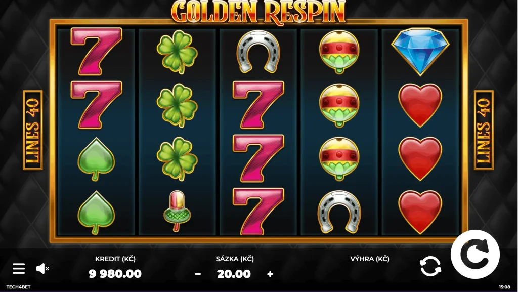 Golden Respin online slot Tech4Bet v casinu GrandWin se 40 v&yacute;hern&iacute;mi liniemi