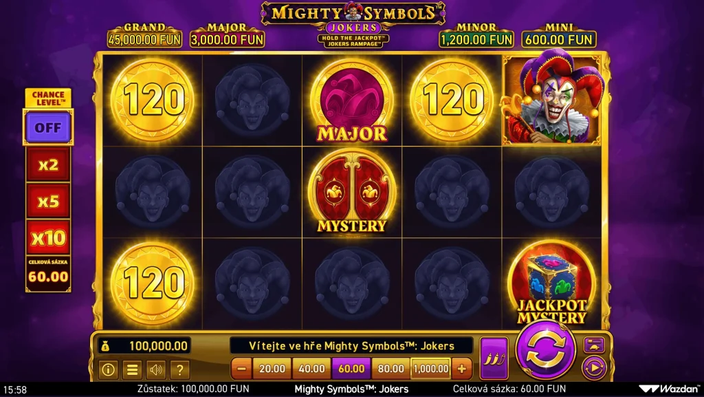Wazdan – představení výrobce casino her 4 Mighty Symbols Jokers online slot v GrandWin s jackpotem