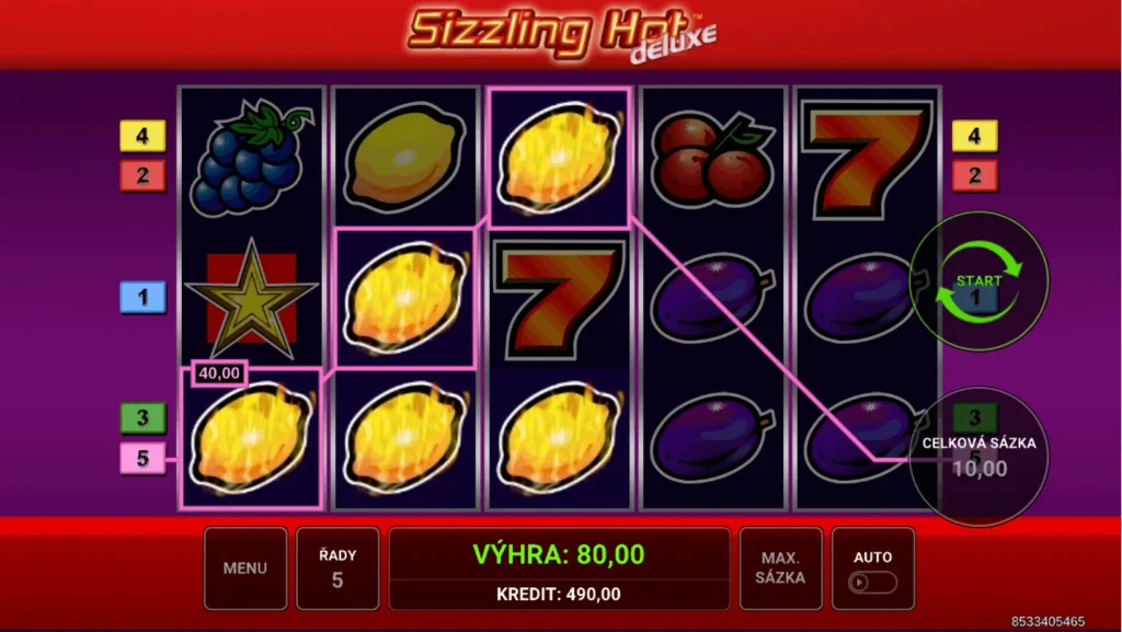 Sizzling Hot Deluxe online slot Novomatic v casinu GrandWin s klasick&yacute;mi ovocn&yacute;mi symboly