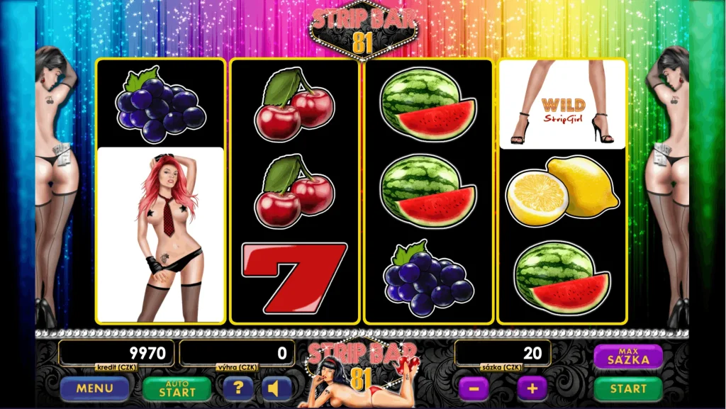 Strip Bar 81 online slot Tech4Bet v casinu GrandWin s 81 v&yacute;hern&iacute;mi liniemi
